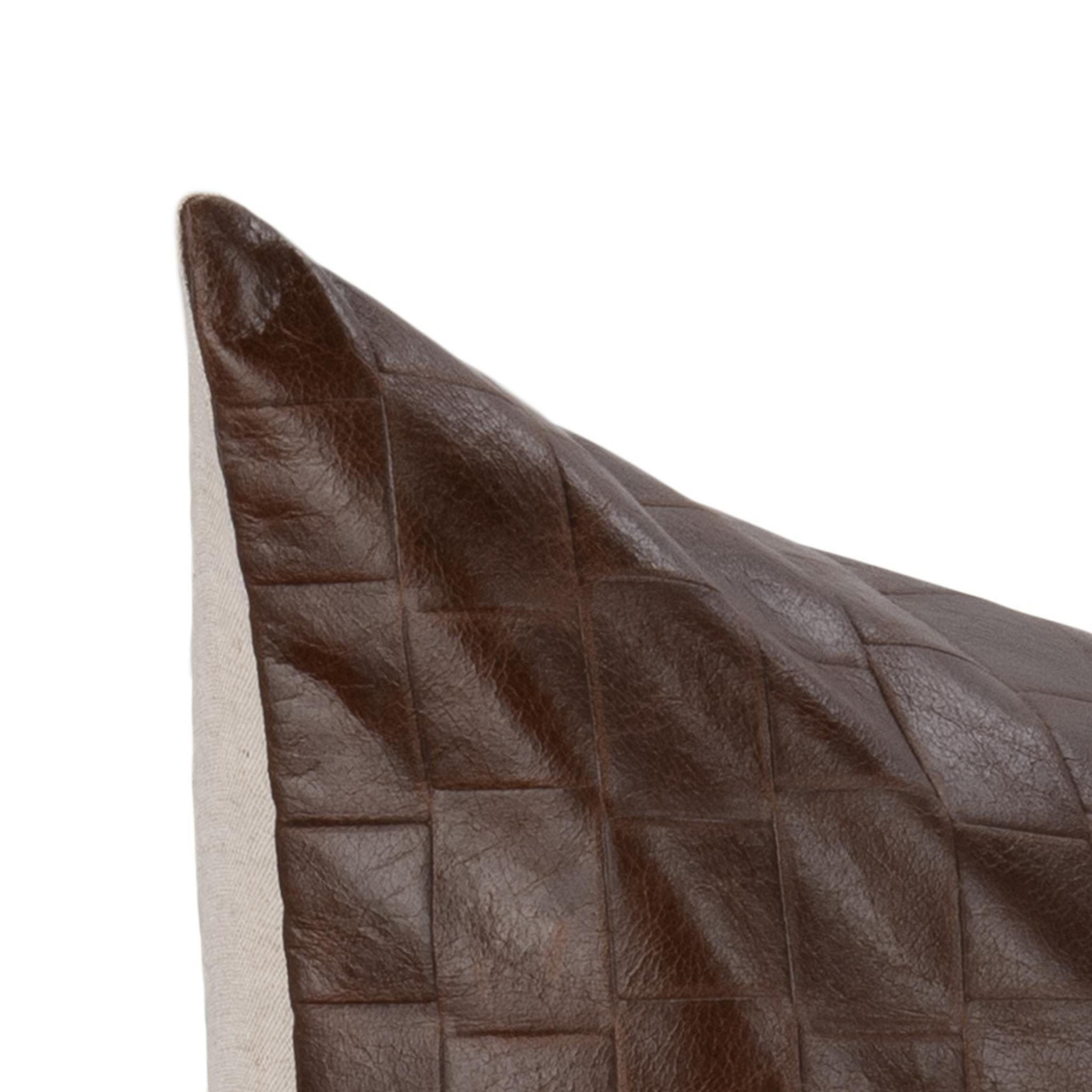 Leather Seston - 20" x 20" Pillow - Brown