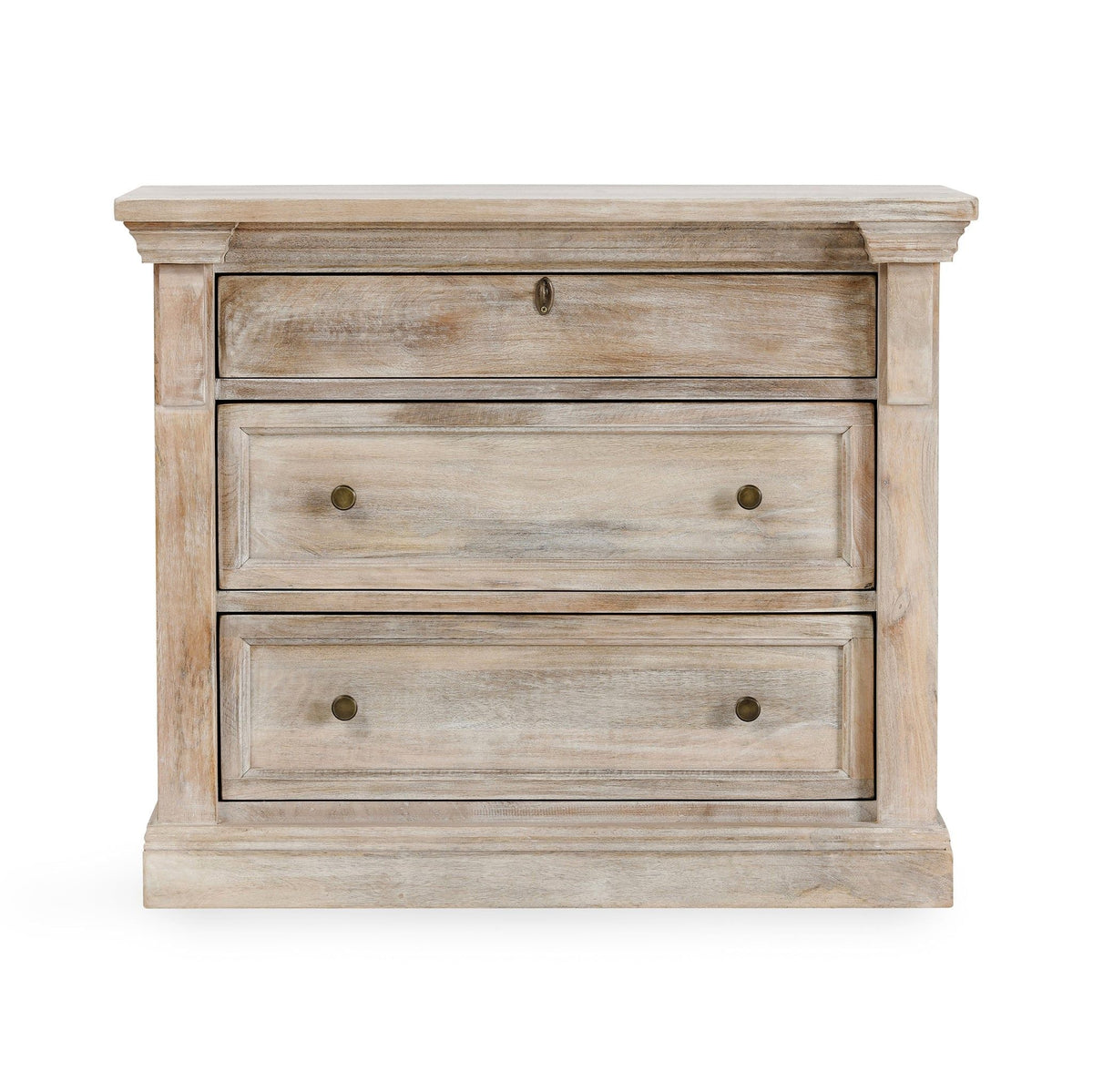Adelaide - 3 Drawer Nightstand - Natural Cream Wash - Select Living Furniture - Accent Nightstands - Classic Home - 52010679 - Adelaide - 3 Drawer Nightstand - Natural Cream Wash -