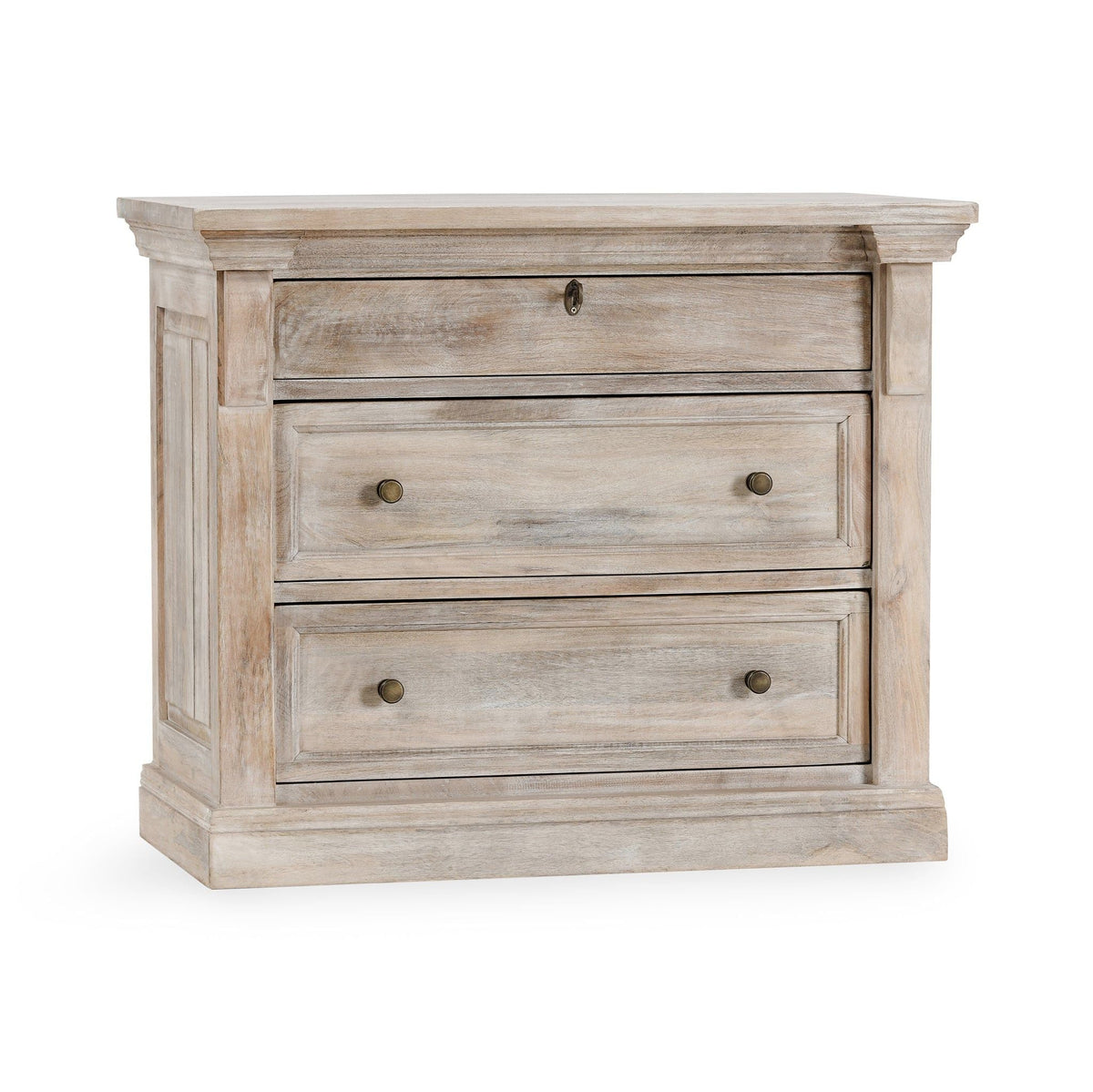Adelaide - 3 Drawer Nightstand - Natural Cream Wash - Select Living Furniture - Accent Nightstands - Classic Home - 52010679 - Adelaide - 3 Drawer Nightstand - Natural Cream Wash -