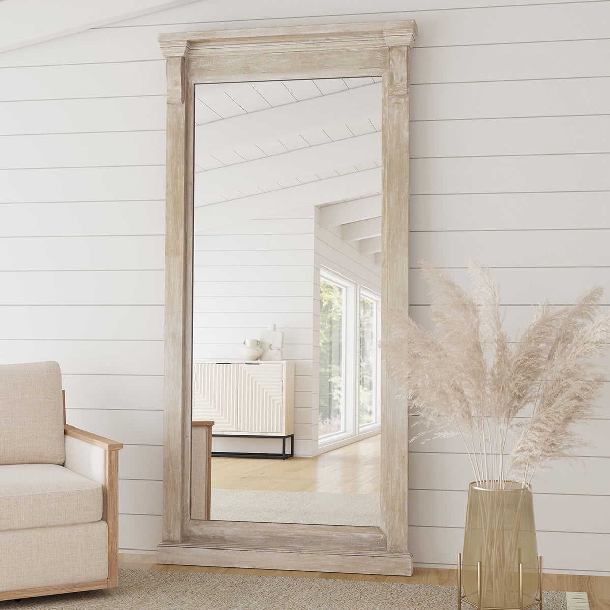 Adelaide - Floor Mirror - Select Living Furniture - Floor Mirrors - Classic Home - 56001805 - Cocoa Brown - Adelaide - Floor Mirror -