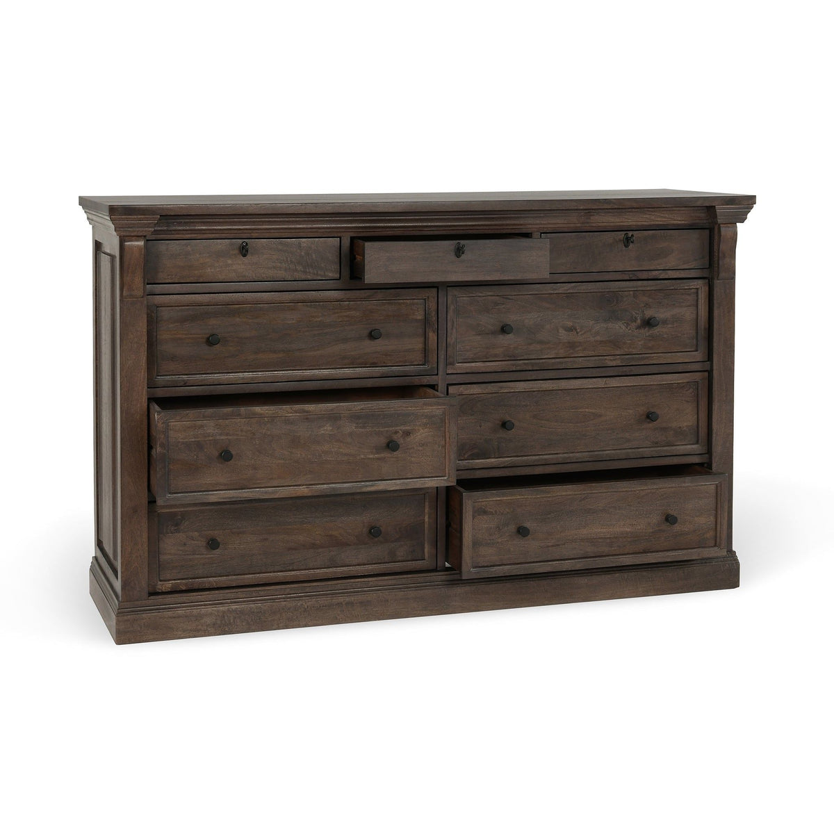Adelaide - Wood 9 Drawer Dresser - Cocoa Brown - Select Living Furniture - Dressers - Classic Home - 52010923 - Adelaide - Wood 9 Drawer Dresser - Cocoa Brown -