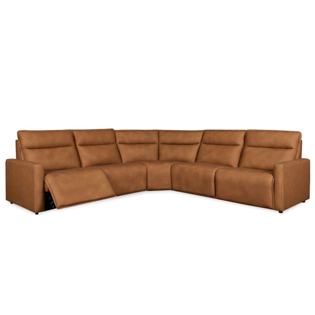 Adell 5-Piece Power Reclining Leather Sectional on white background