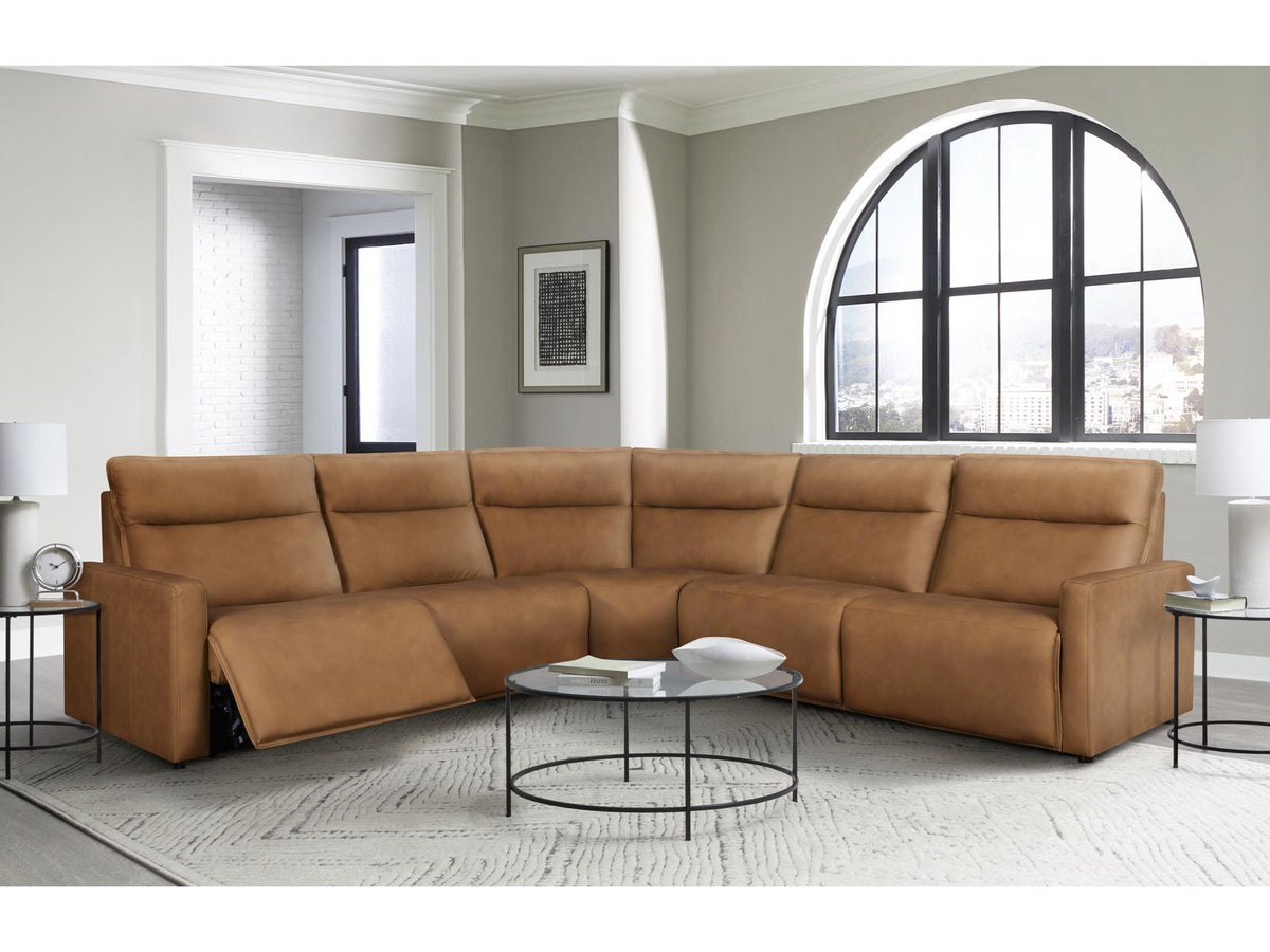 Adell 5-Piece Power Reclining Leather Sectional