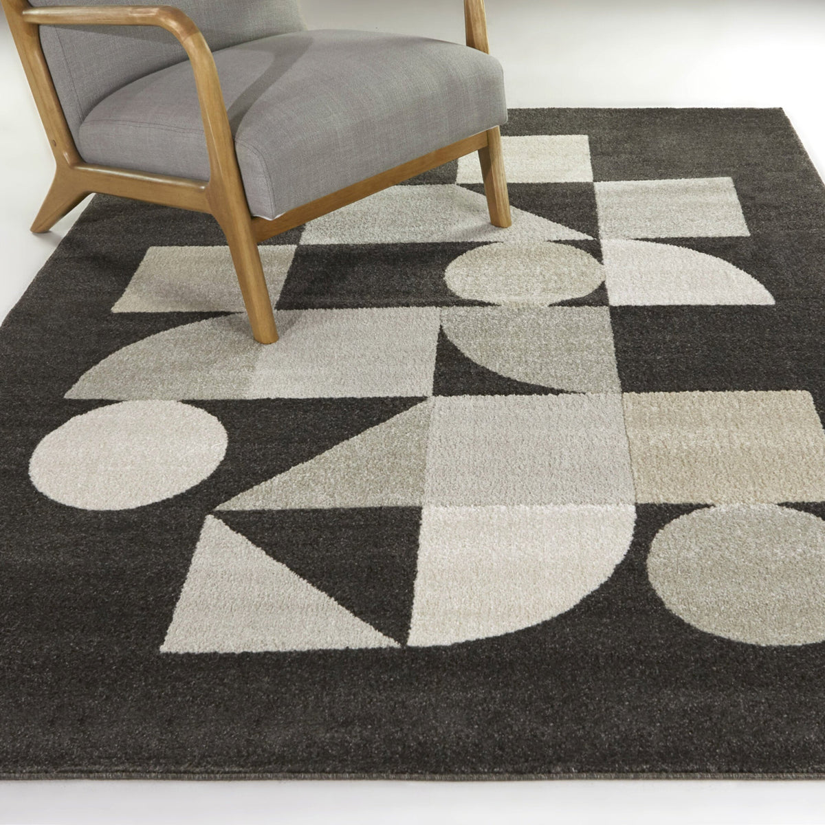 Aden - Modern Geometric Rug - Select Living Furniture - Rugs - Balta Rugs -  - 5' 3" x 7' -Cream 32311-062 - Aden - Modern Geometric Rug -