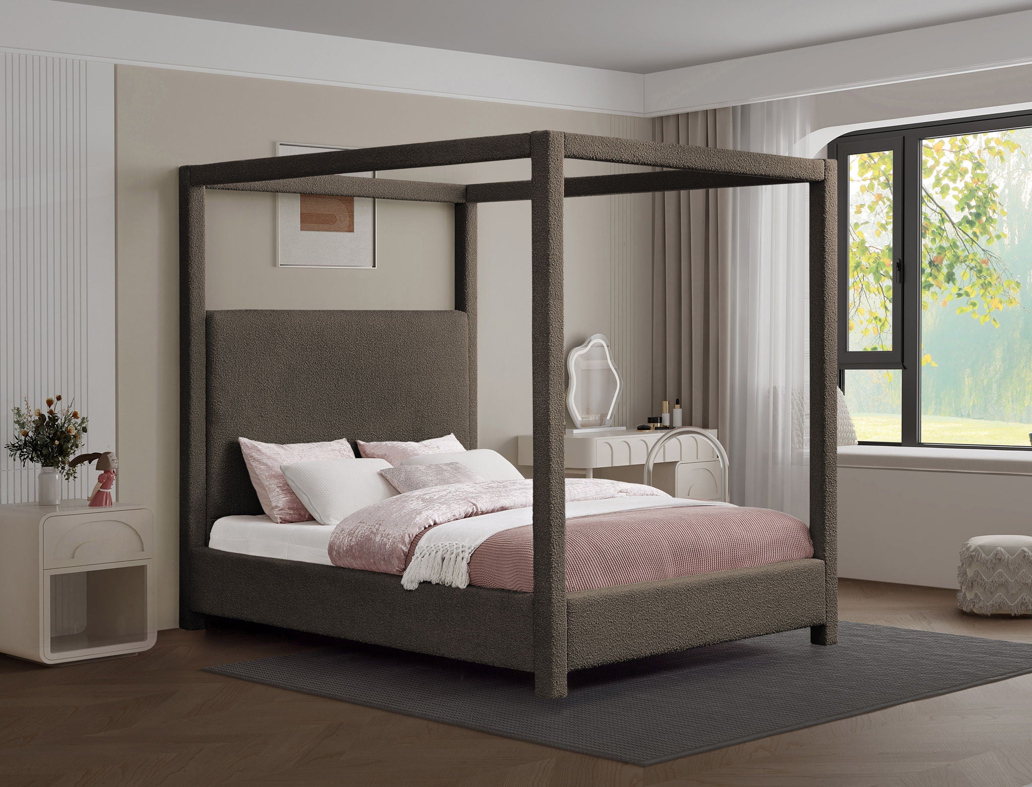 Eden - Boucle Fabric Upholstered Bed