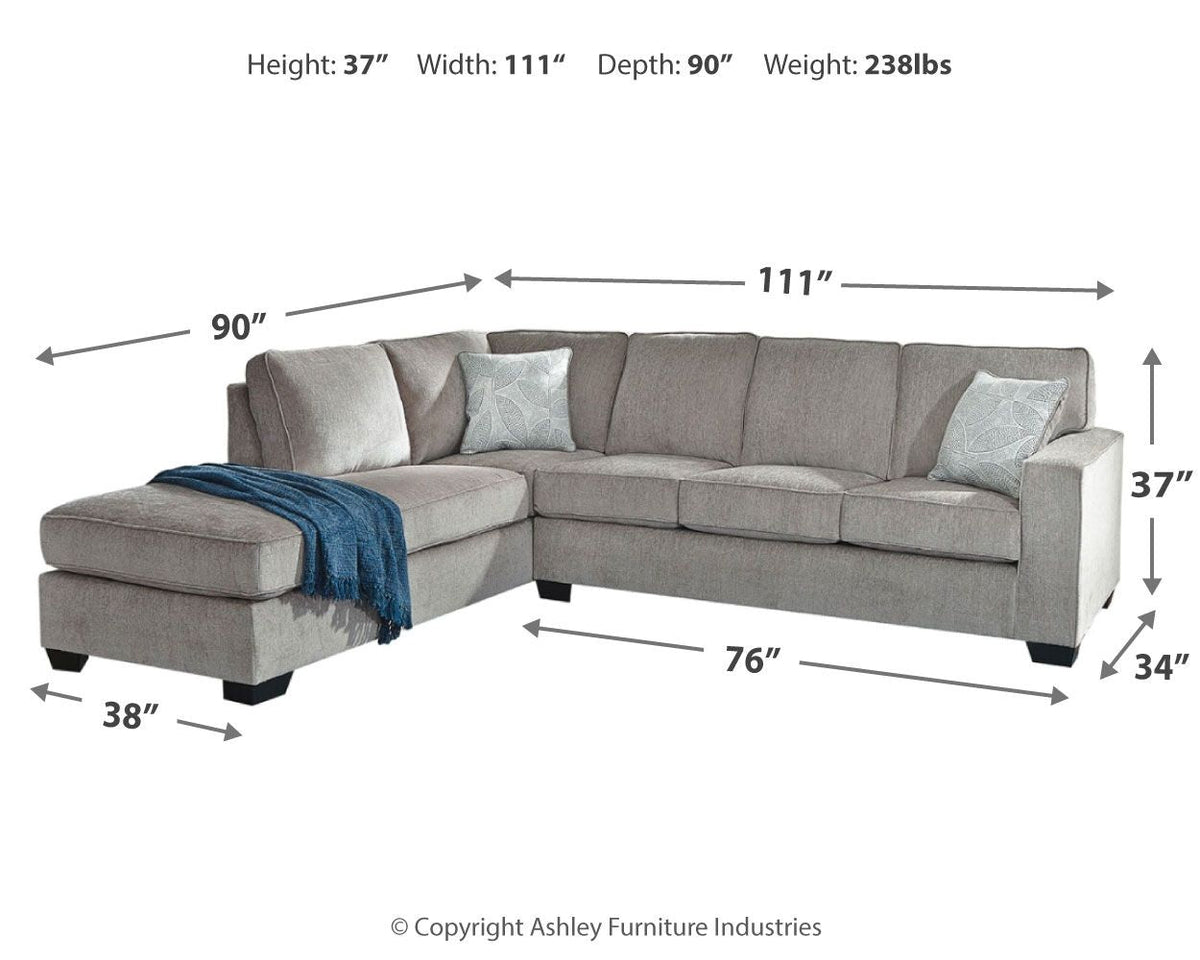 Altari - 2 Piece Sectional With Chaise - Select Living Furniture - Stationary Sectionals - Signature Design by Ashley® - 87213S2 - Dark Gray -2 Pc. Right Arm Facing Chaise Sectional - Altari - 2 Piece Sectional With Chaise -