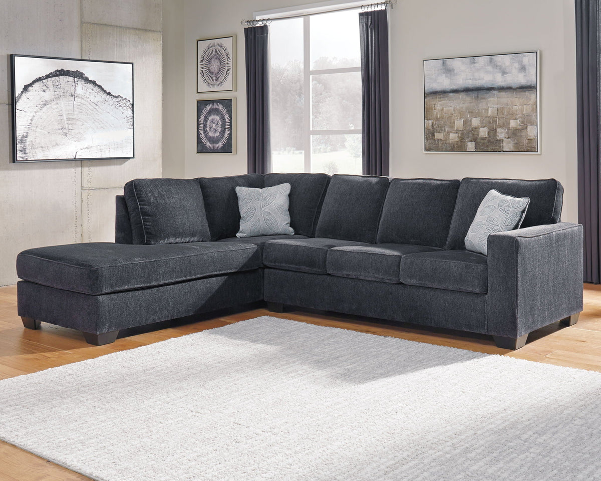 Altari - 2 Piece Sectional With Chaise - Select Living Furniture - Stationary Sectionals - Signature Design by Ashley® - 87213S2 - Dark Gray -2 Pc. Right Arm Facing Chaise Sectional - Altari - 2 Piece Sectional With Chaise -