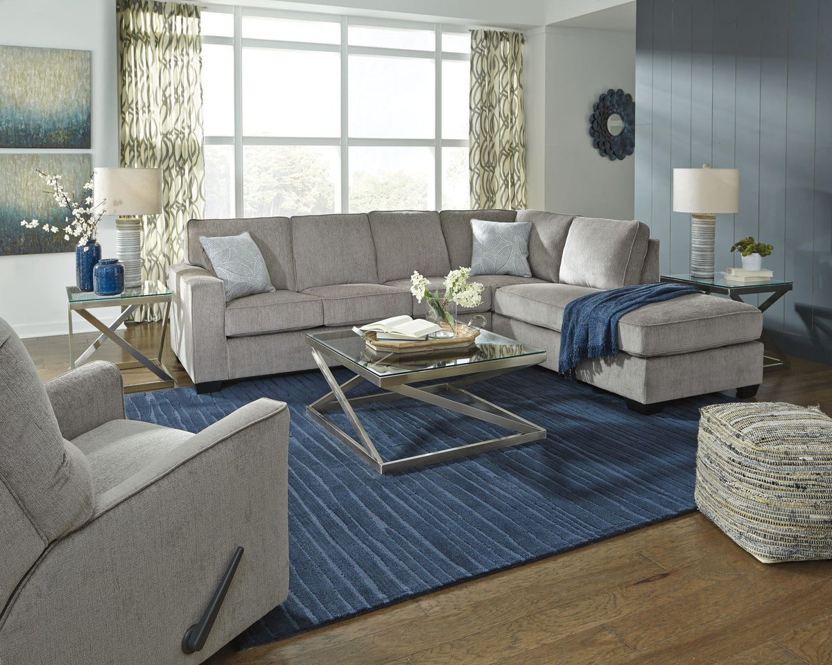 Altari - 2 Piece Sectional With Chaise - Select Living Furniture - Stationary Sectionals - Signature Design by Ashley® - 87213S2 - Dark Gray -2 Pc. Right Arm Facing Chaise Sectional - Altari - 2 Piece Sectional With Chaise -