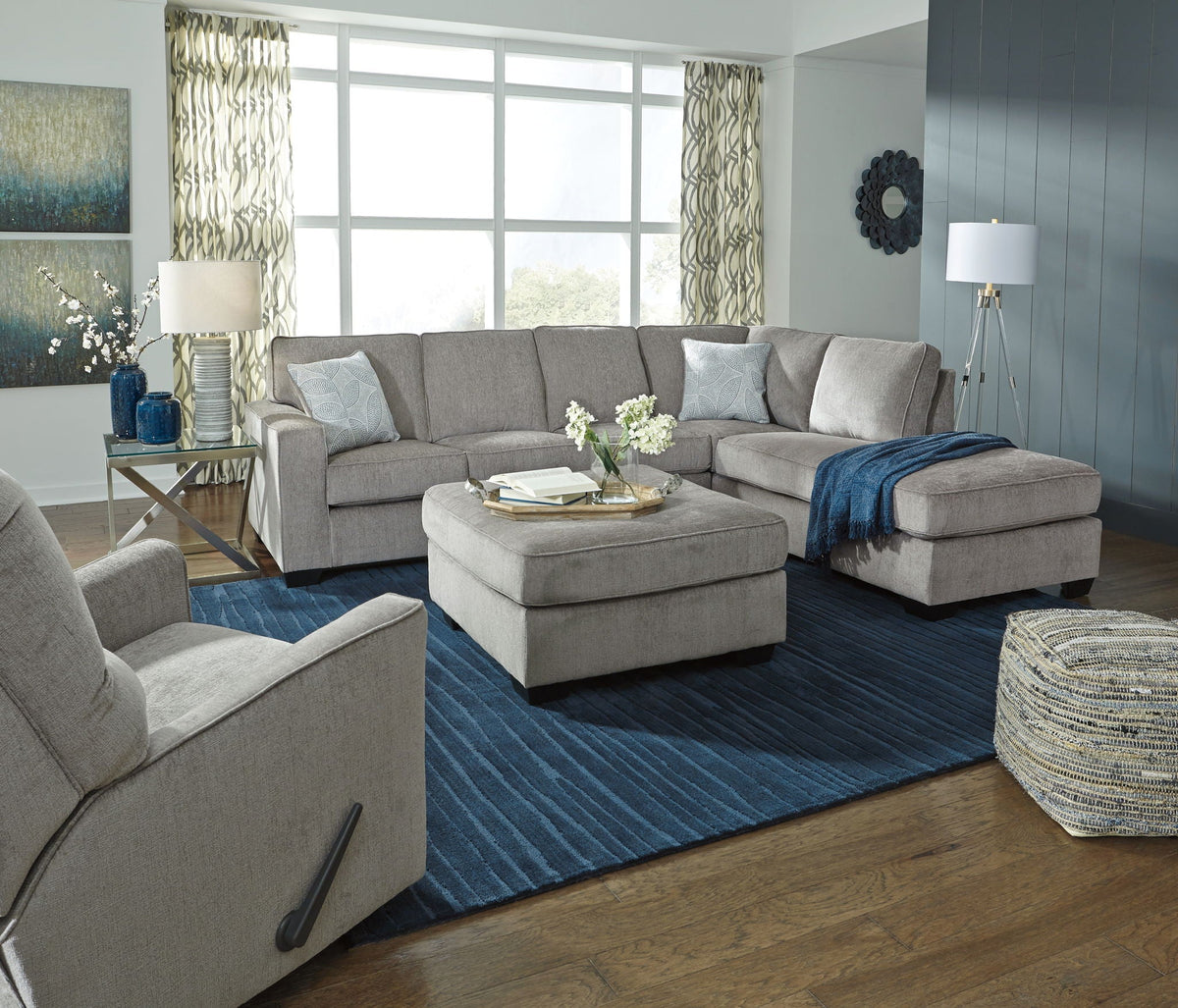 Altari - 2 Piece Sectional With Chaise - Select Living Furniture - Stationary Sectionals - Signature Design by Ashley® - 87213S2 - Dark Gray -2 Pc. Right Arm Facing Chaise Sectional - Altari - 2 Piece Sectional With Chaise -