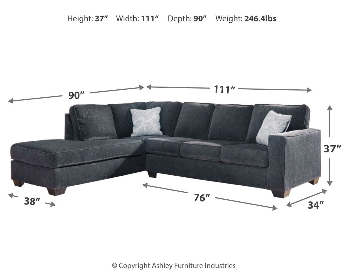 Altari - 2 Piece Sectional With Chaise - Select Living Furniture - Stationary Sectionals - Signature Design by Ashley® - 87213S2 - Dark Gray -2 Pc. Right Arm Facing Chaise Sectional - Altari - 2 Piece Sectional With Chaise -