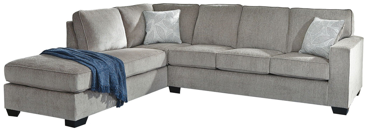 Altari - 2 Piece Sectional - Select Living Furniture - Stationary Sectionals - Signature Design by Ashley® - 87214S4 - Light Gray -2 Pc. Left Arm Facing Chaise Sleeper Sectional - Altari sleeper 87214S4 -