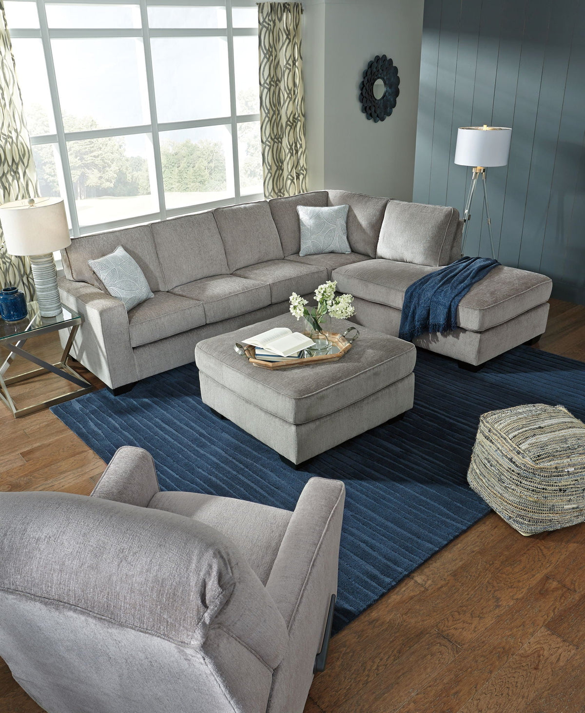Altari - Accent Ottoman - Select Living Furniture - Accent Ottomans - Signature Design by Ashley® - 8721408 - Light Gray - Altari - Accent Ottoman -