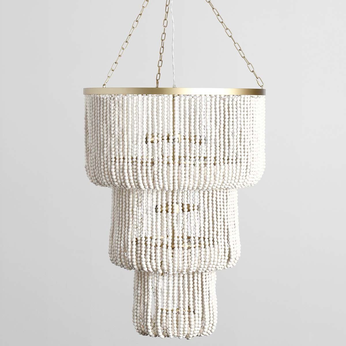 Amanda - Beaded Chandelier - White - Select Living Furniture - Chandeliers - Classic Home - 56004231 - Amanda - Beaded Chandelier - White -