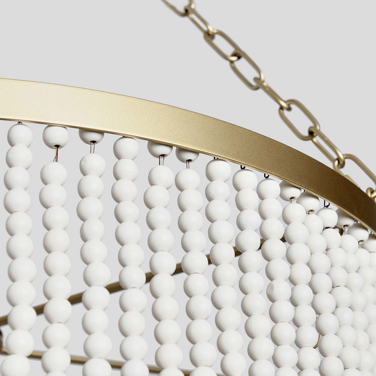 Amanda - Beaded Chandelier - White - Select Living Furniture - Chandeliers - Classic Home - 56004231 - Amanda - Beaded Chandelier - White -