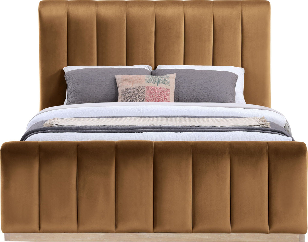 Amara - Velvet Bed - Select Living Furniture - Upholstered Beds - Meridian Furniture - AmaraBlack-Q - Black -Queen - Amara - Velvet Bed -