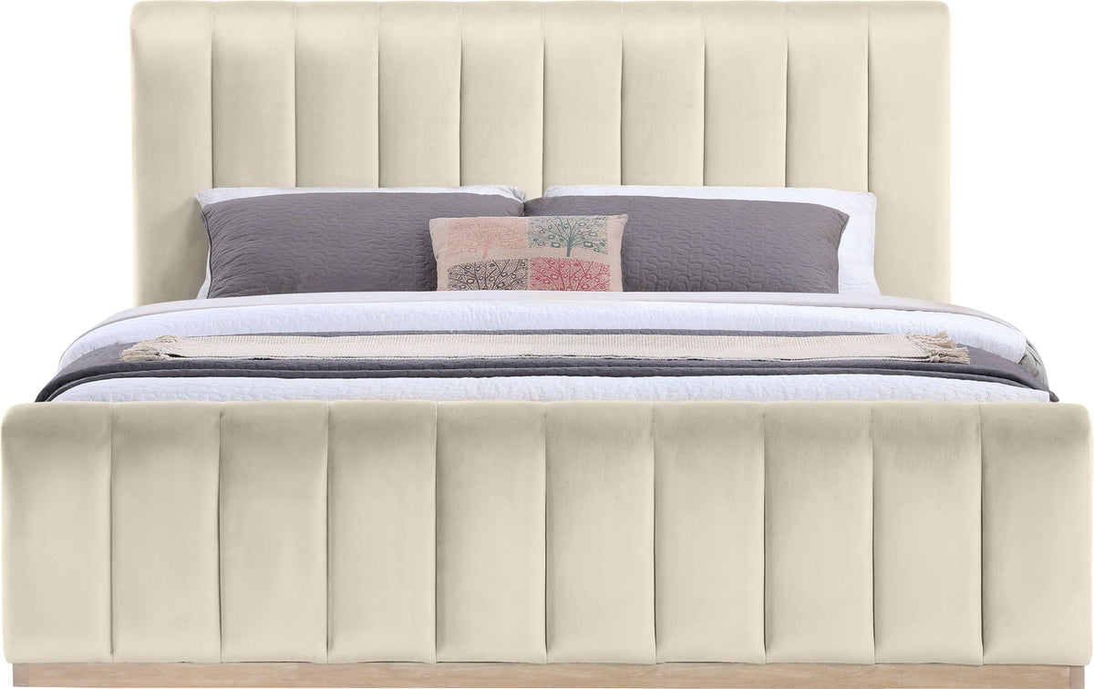 Amara - Velvet Bed - Select Living Furniture - Upholstered Beds - Meridian Furniture - AmaraBlack-Q - Black -Queen - Amara - Velvet Bed -