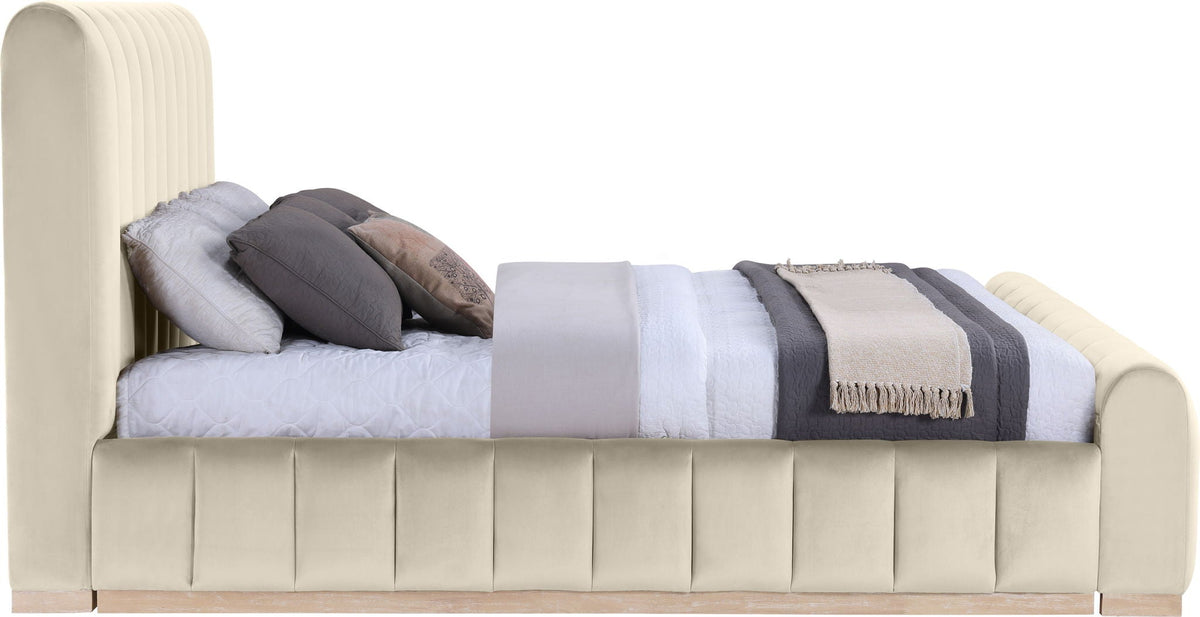 Amara - Velvet Bed - Select Living Furniture - Upholstered Beds - Meridian Furniture - AmaraBlack-Q - Black -Queen - Amara - Velvet Bed -
