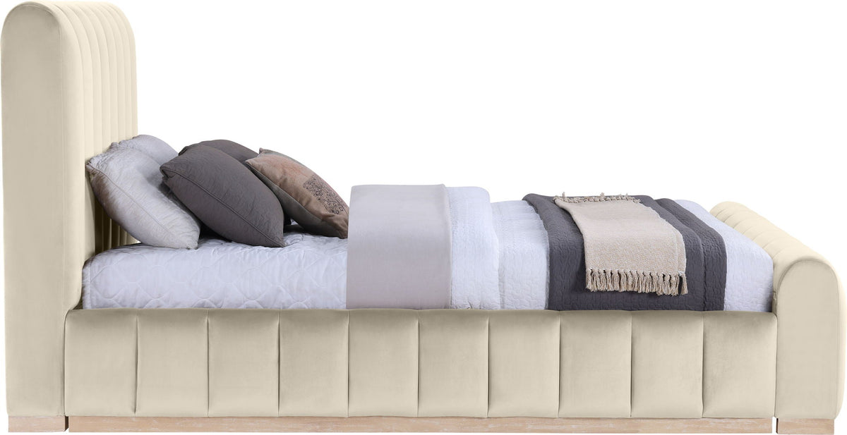 Amara - Velvet Bed - Select Living Furniture - Upholstered Beds - Meridian Furniture - AmaraBlack-Q - Black -Queen - Amara - Velvet Bed -