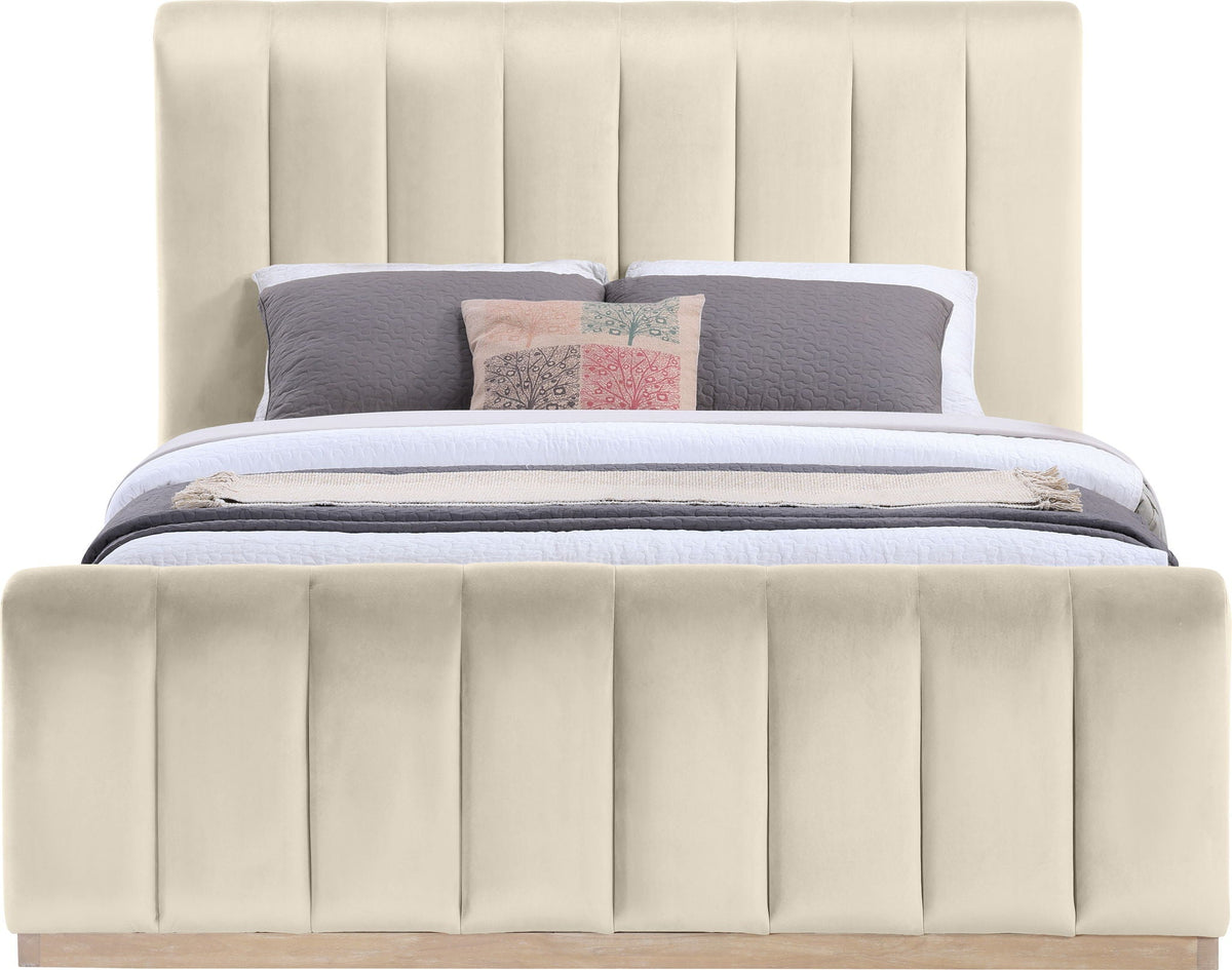 Amara - Velvet Bed - Select Living Furniture - Upholstered Beds - Meridian Furniture - AmaraBlack-Q - Black -Queen - Amara - Velvet Bed -