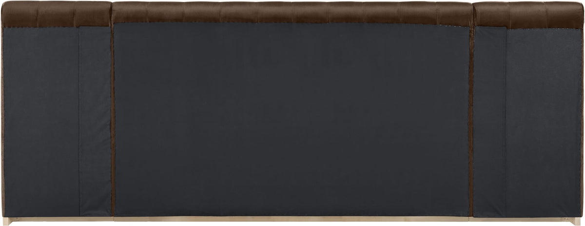 Amara - Velvet Upholstered Bed - Select Living Furniture - Upholstered Beds - Meridian Furniture - AmaraSaddle-Q117 - Light Brown -Queen - Amara - Velvet Upholstered Bed -