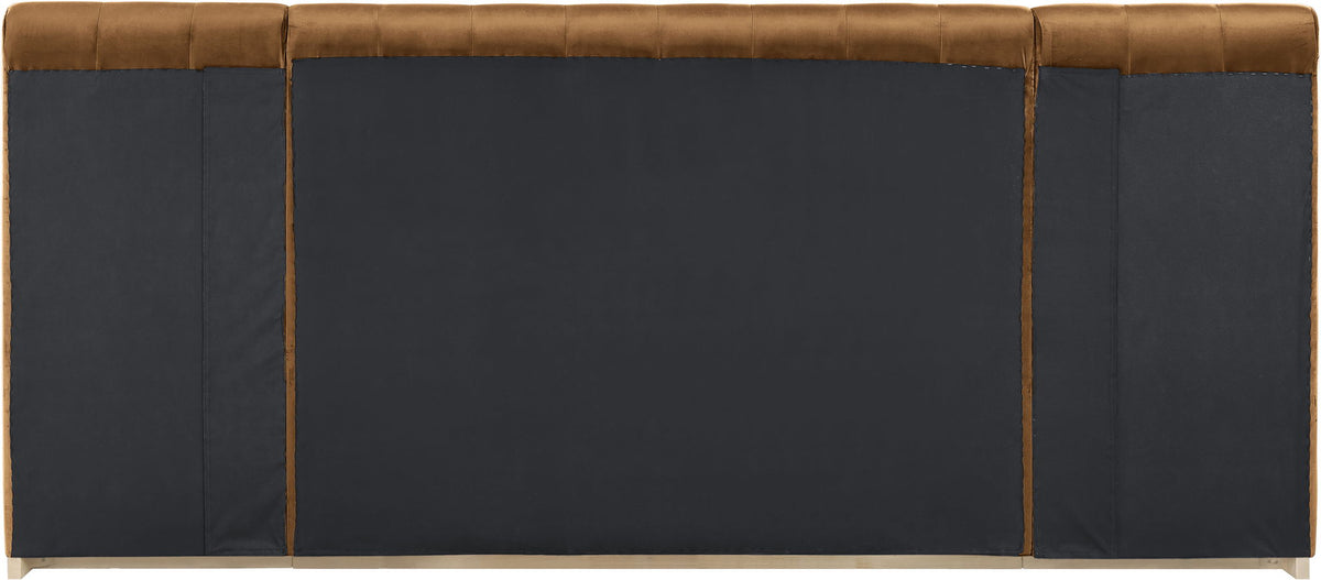 Amara - Velvet Upholstered Bed - Select Living Furniture - Upholstered Beds - Meridian Furniture - AmaraSaddle-Q117 - Light Brown -Queen - Amara - Velvet Upholstered Bed -