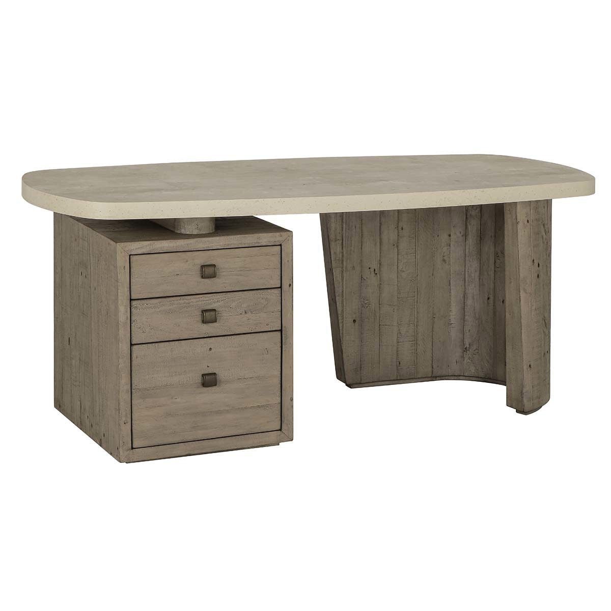 Angus - Solid Wood Desk - Antique White / Distressed Gray - Select Living Furniture - Writing Desks - Classic Home - 51031336 - Angus - Solid Wood Desk - Antique White / Distressed Gray -