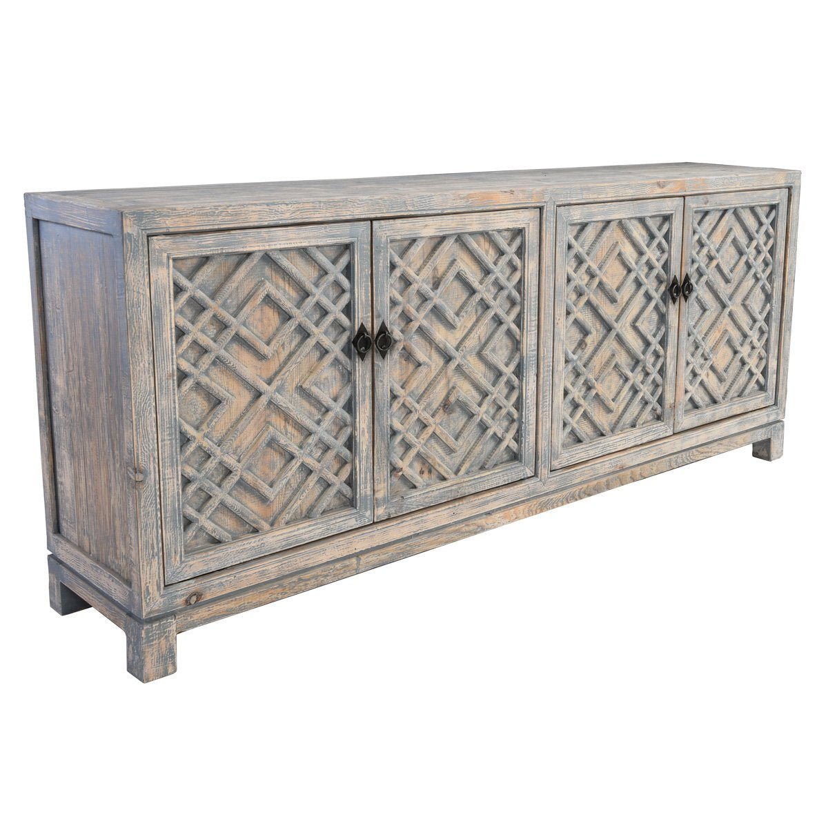 Antigua - 4 Door Sideboard - Select Living Furniture - Buffets - Classic Home - 52003883 - Antique Blue & Light Brown - Antigua - 4 Door Sideboard -
