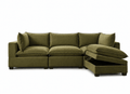 Apollo Sectional - Select Living Furniture - Stationary Sectionals - Happy Homes - APOLLO-SOFA-OV - Olive Velvet -Sofa + Storage Ottoman - Apollo Sectional -