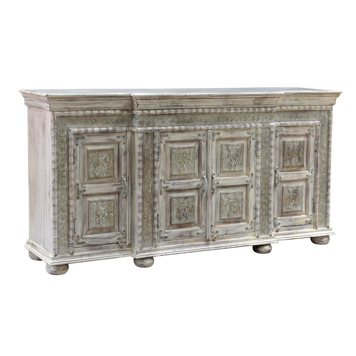 Arish - 4 Door Breakfront Cabinet - Heritage Cream - Select Living Furniture - Accent Cabinets - Classic Home - 59026345 - Arish - 4 Door Breakfront Cabinet - Heritage Cream -