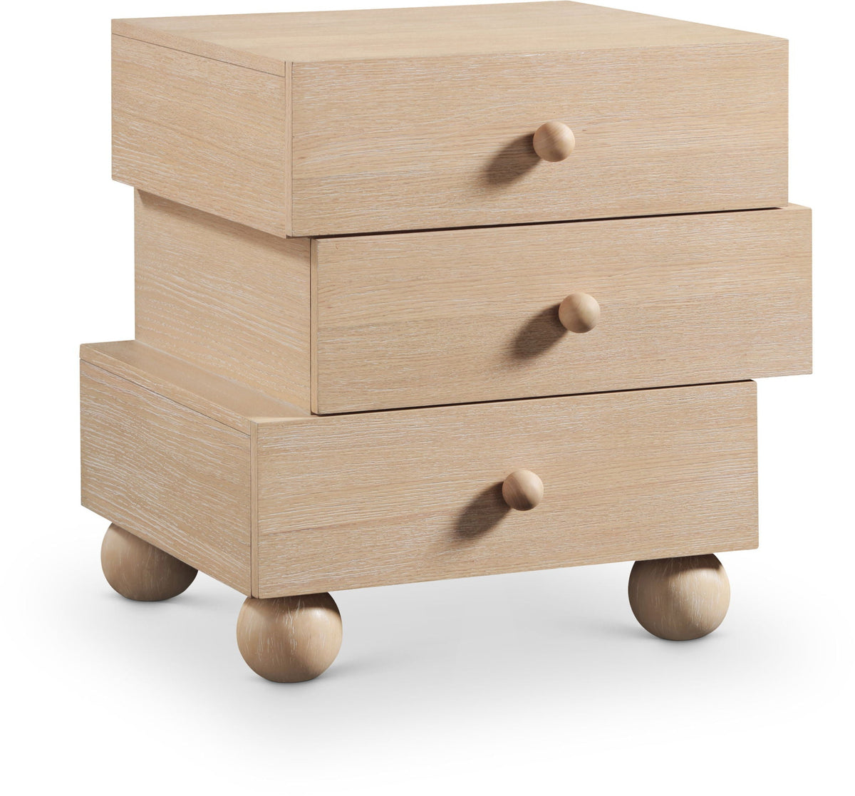 Askew - Night Stand - Select Living Furniture - Accent Nightstands - Meridian Furniture - 327Natural-NS - Light Brown - Askew - Night Stand -