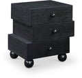 Askew - Night Stand - Select Living Furniture - Accent Nightstands - Meridian Furniture - 327Black-NS - Black - Askew - Night Stand -