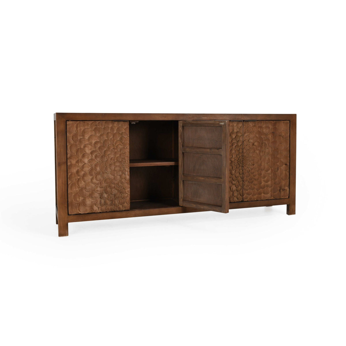 Astrid - 4-Door Sideboard - Dark Brown - Select Living Furniture - Sideboards - Classic Home - 52004637 - Astrid - 4-Door Sideboard - Dark Brown -