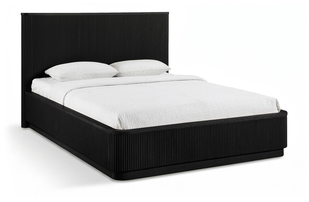 Astrid - Solid Wood And Oak Veneer Bed (3 Boxes) - Select Living Furniture - Platform Beds - Meridian Furniture - 818Black-Q - Black -Queen - Astrid - Solid Wood And Oak Veneer Bed (3 Boxes) -