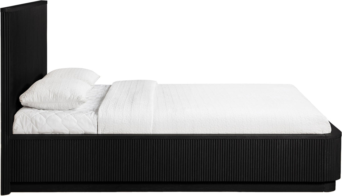 Astrid - Solid Wood And Oak Veneer Bed (3 Boxes) - Select Living Furniture - Platform Beds - Meridian Furniture - 818Black-Q - Black -Queen - Astrid - Solid Wood And Oak Veneer Bed (3 Boxes) -