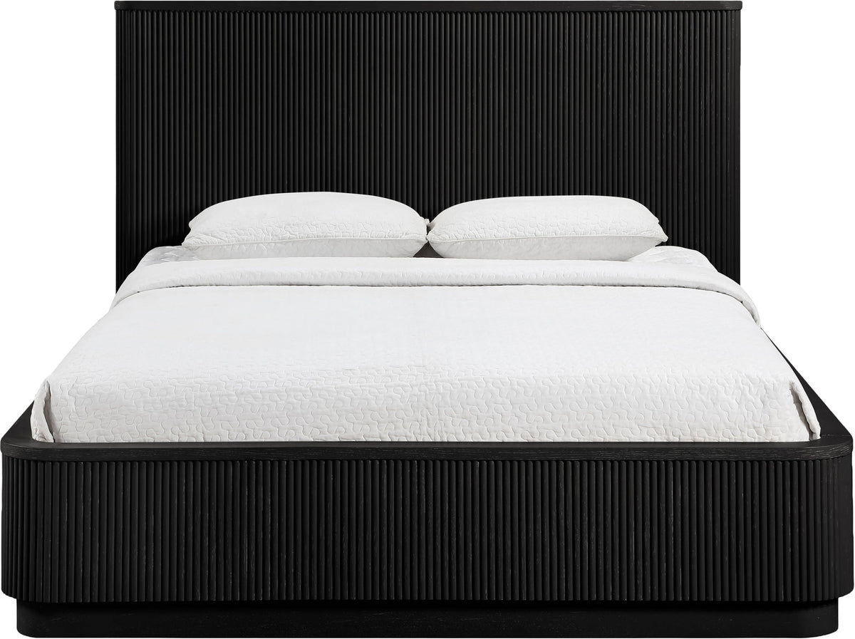Astrid - Solid Wood And Oak Veneer Bed (3 Boxes) - Select Living Furniture - Platform Beds - Meridian Furniture - 818Black-Q - Black -Queen - Astrid - Solid Wood And Oak Veneer Bed (3 Boxes) -