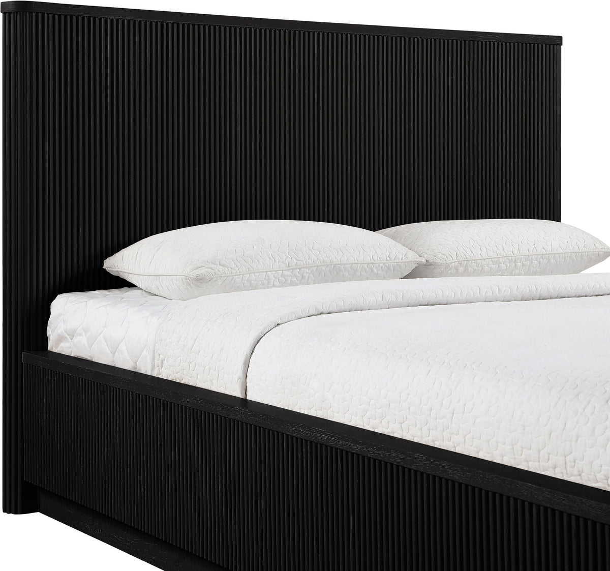 Astrid - Solid Wood And Oak Veneer Bed (3 Boxes) - Select Living Furniture - Platform Beds - Meridian Furniture - 818Black-Q - Black -Queen - Astrid - Solid Wood And Oak Veneer Bed (3 Boxes) -