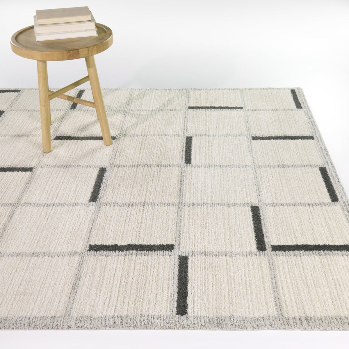 Bannerman - Modern Geometric Rug - Select Living Furniture - Rugs - Balta Rugs -  - 5' 3" x 7' -White/Cream 51707-263 - Bannerman - Modern Geometric Rug -