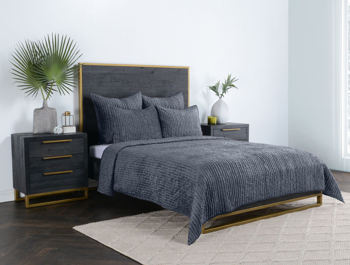 Bari - Velvet Queen Quilt - Sea Fog - Select Living Furniture - Quilts & Shams - Villa - V250141 - Bari - Velvet Queen Quilt - Sea Fog -