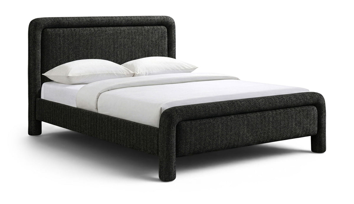 Baylor - Fabric With Interwoven Chenille Upholstered Bed - Select Living Furniture - Upholstered Beds - Meridian Furniture - BaylorBlack-K - Black -King - Baylor - Fabric With Interwoven Chenille Upholstered Bed -