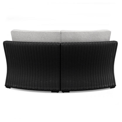 Beachcroft Black & Light Gray Modular Outdoor Sectional with Nuvella Performance Fabric - Select Living Furniture - Ashley Furniture -  - 5 Piece Sectional -Midnight Black - Beachcroft Black & Light Gray Modular Outdoor Sectional with Nuvella Performance Fabric -