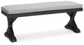 Beachcroft Black & Light Gray Outdoor Bench with Nuvella Performance Fabric - Select Living Furniture - Select Living Furniture -  - Midnight Black - Beachcroft Black & Light Gray Outdoor Bench with Nuvella Performance Fabric -