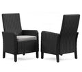 Beachcroft Black & Light Gray Outdoor Dining Chairs (Arm & Side) with Nuvella Performance Fabric - Select Living Furniture - Select Living Furniture -  - Arm Chair -Midnight Black - Beachcroft Black & Light Gray Outdoor Dining Chairs (Arm & Side) with Nuvella Performance Fabric -