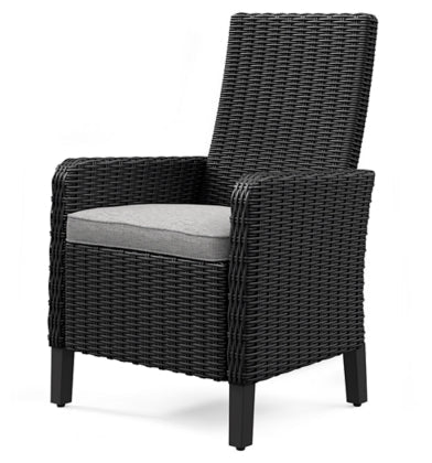 Beachcroft Black & Light Gray Outdoor Dining Chairs (Arm & Side) with Nuvella Performance Fabric - Select Living Furniture - Select Living Furniture -  - Arm Chair -Midnight Black - Beachcroft Black & Light Gray Outdoor Dining Chairs (Arm & Side) with Nuvella Performance Fabric -