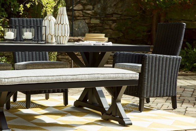 Beachcroft Outdoor Dining Table with Umbrella Option - Select Living Furniture - Select Living Furniture -  - Midnight Black - Beachcroft Outdoor Dining Table with Umbrella Option -