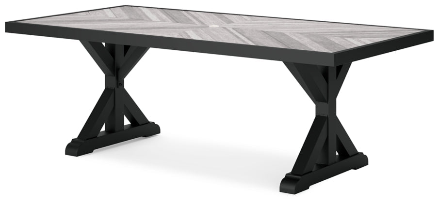 Beachcroft Outdoor Dining Table with Umbrella Option - Select Living Furniture - Select Living Furniture -  - Midnight Black - Beachcroft Outdoor Dining Table with Umbrella Option -