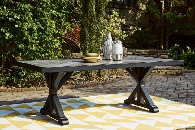Beachcroft Outdoor Dining Table with Umbrella Option - Select Living Furniture - Select Living Furniture -  - Midnight Black - Beachcroft Outdoor Dining Table with Umbrella Option -