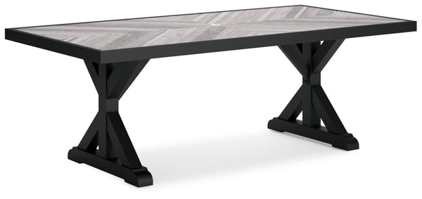 Beachcroft Outdoor Dining Table with Umbrella Option - Select Living Furniture - Select Living Furniture -  - Midnight Black - Beachcroft Outdoor Dining Table with Umbrella Option -