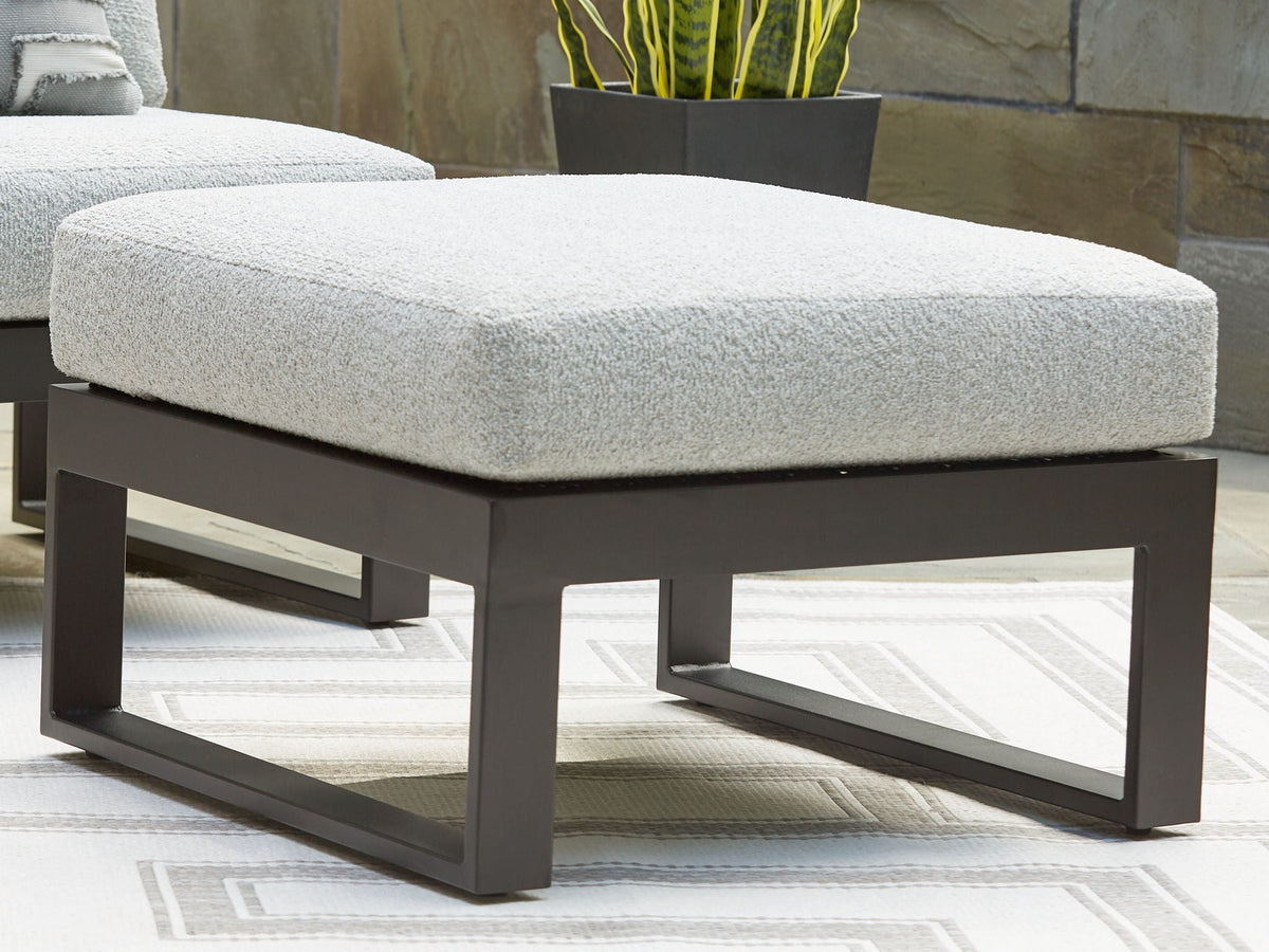 Beachloft - Ottoman With Cushion - Black / Gray - Select Living Furniture - Ottomans - Signature Design by Ashley® - P490-814 - Beachloft - Ottoman With Cushion - Black / Gray -