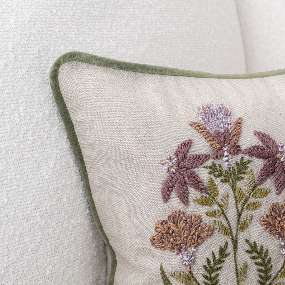 Belcourt - 14" x 26" Pillow - Floral Multi / Olive Green - Select Living Furniture - Accent Pillows - Villa - V330008 - Belcourt - 14" x 26" Pillow - Floral Multi / Olive Green -