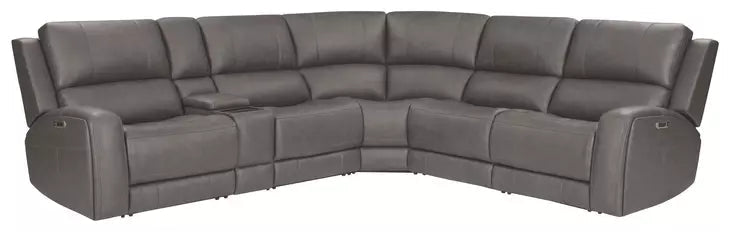 Belmont Lyric Leather Modular Zero Gravity Power Reclining Sectional - Select Living Furniture - Sectional Couches - Parker Living - PAL-MBEL-KIT-6A-P3Z-ATFG - Autumn Fog -6 Piece Sectional - Belmont Autumn Fog Leather Modular Zero Gravity Power Reclining Sectional -